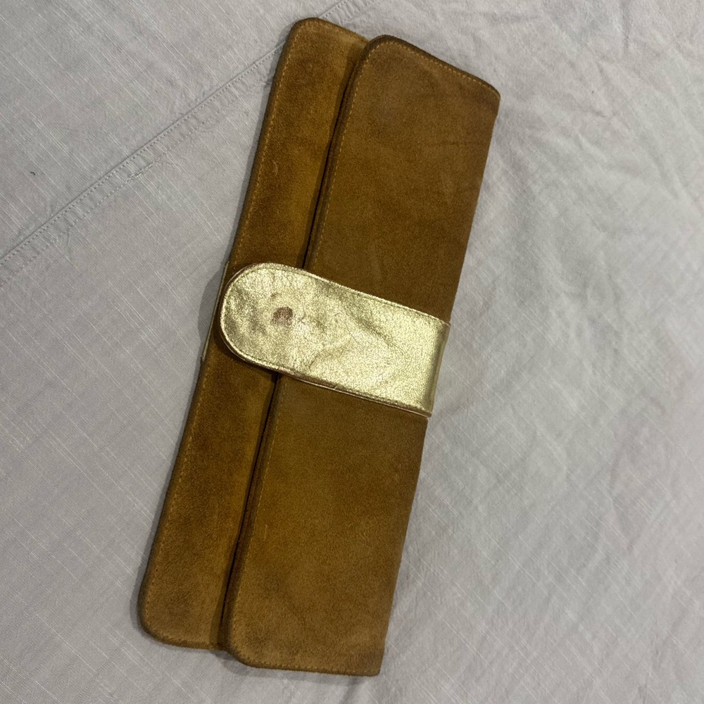 Vintage Brown and Gold Clutch